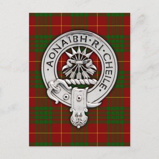Clan Cameron Wappen & Tartan Postkarte (Vorderseite)