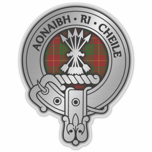 Clan Cameron Wappen & Tartan Sticker (Vorderseite)