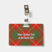Clan Cameron Wappen über Tartan Ausweis (Rückseite mit Clip)