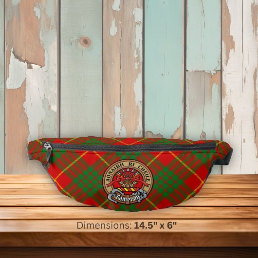 Clan Cameron Wappen über Tartan Bauchtasche