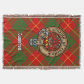 Clan Cameron Wappen über Tartan Decke (Vorderseite)