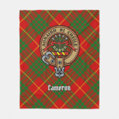 Clan Cameron Wappen über Tartan Fleecedecke (Vorderseite)