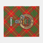Clan Cameron Wappen über Tartan Fleecedecke (Vorderseite (Horizontal))