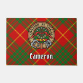 Clan Cameron Wappen über Tartan Fußmatte (Vorderseite)