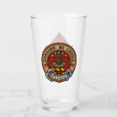 Clan Cameron Wappen über Tartan Glas (Vorderseite)