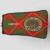 Clan Cameron Wappen über Tartan Golf Headcover (Vorderseite)