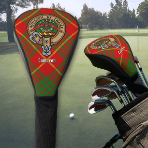 Clan Cameron Wappen über Tartan Golf Headcover