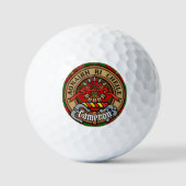 Clan Cameron Wappen über Tartan Golfball (Vorderseite)
