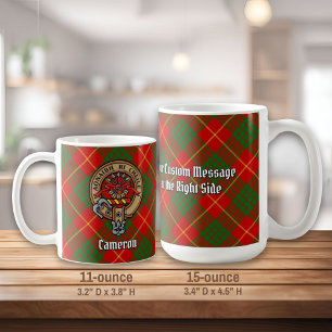 Clan Cameron Wappen über Tartan Kaffeetasse