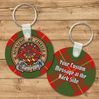 Clan Cameron Wappen über Tartan