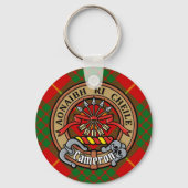 Clan Cameron Wappen über Tartan Schlüsselanhänger (Vorderseite)