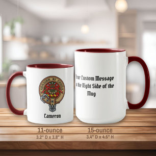 Clan Cameron Wappen über Tartan Tasse