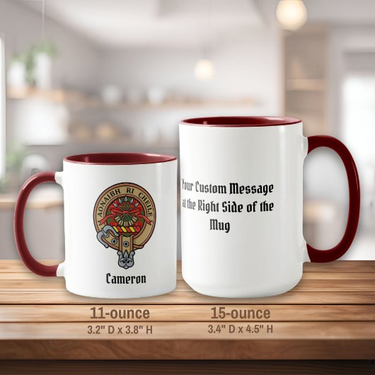 Clan Cameron Wappen über Tartan Tasse