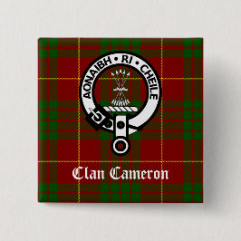 Clan Cameron Wappen und Tartan Button