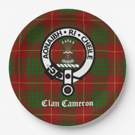 Clan Cameron Wappen und Tartan Pappteller