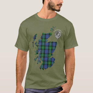 Clan Campbell Loudoun Tartan Karte & Wappen T-Shirt
