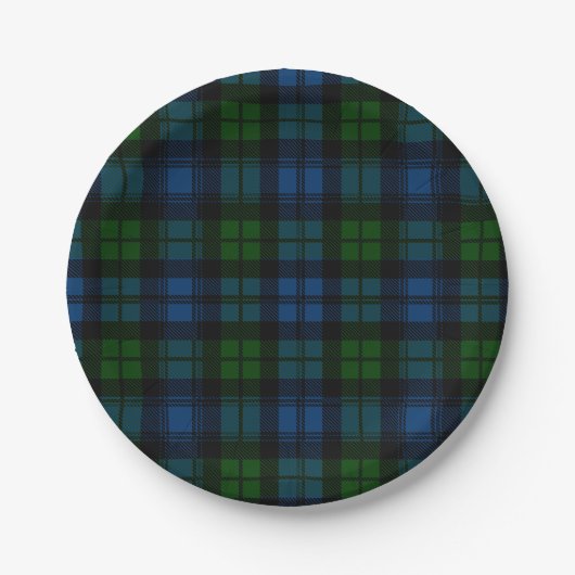 Clan Campbell Military Tartan Pappteller (Vorderseite)