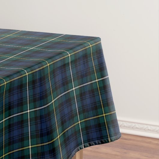Clan Campbell Navy Blue und Green Scottish Tartan Tischdecke (Beispiel)