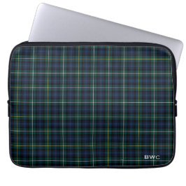 Clan Campbell von Argyll Tartan Blue Kariert Monog Laptopschutzhülle