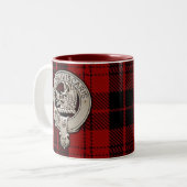 Clan Campbell Wappen & Armaddie Tartan Zweifarbige Tasse (Vorderseite Links)