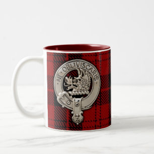 Clan Campbell Wappen & Armaddie Tartan Zweifarbige Tasse