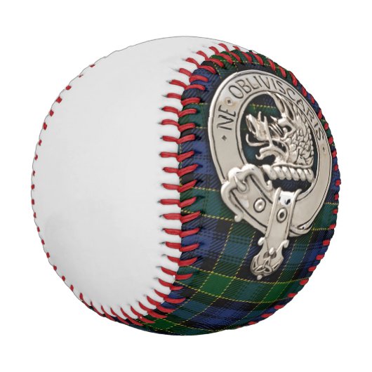 Clan Campbell Wappen & Breadalbane Tartan Baseball (Schrägansicht)