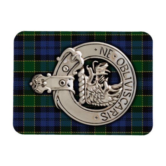 Clan Campbell Wappen & Breadalbane Tartan Magnet (Horizontal)