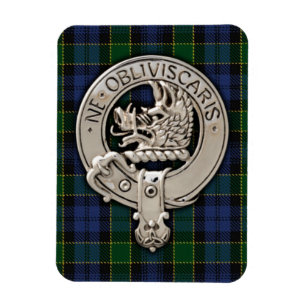 Clan Campbell Wappen & Breadalbane Tartan Magnet