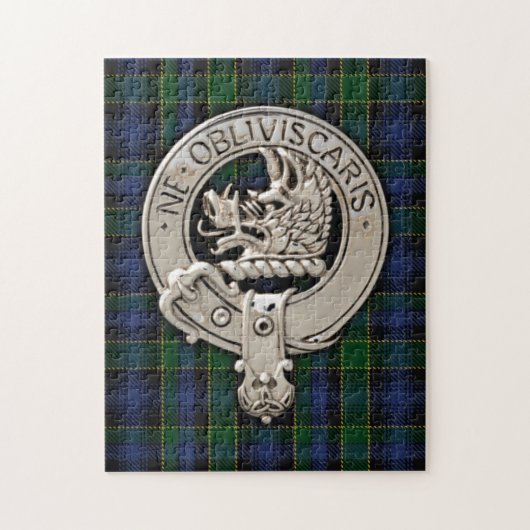 Clan Campbell Wappen & Breadalbane Tartan Puzzle (Vertikal)