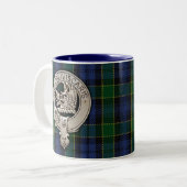 Clan Campbell Wappen & Breadalbane Tartan Zweifarbige Tasse (Vorderseite Links)