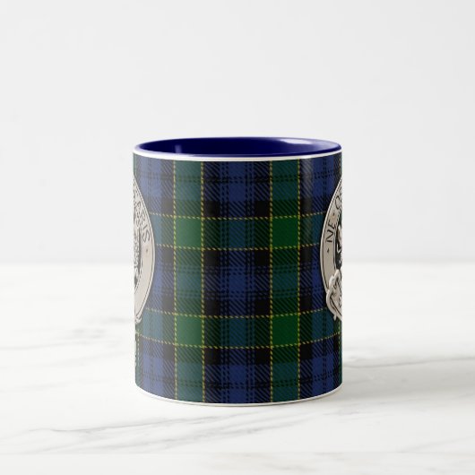 Clan Campbell Wappen & Breadalbane Tartan Zweifarbige Tasse (Mittel)