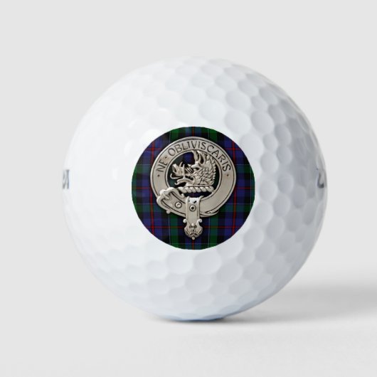 Clan Campbell Wappen & Cawdor Tartan Golfball (Vorderseite)