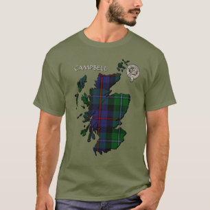 Clan Campbell Wappen & Cawdor Tartan Karte T-Shirt