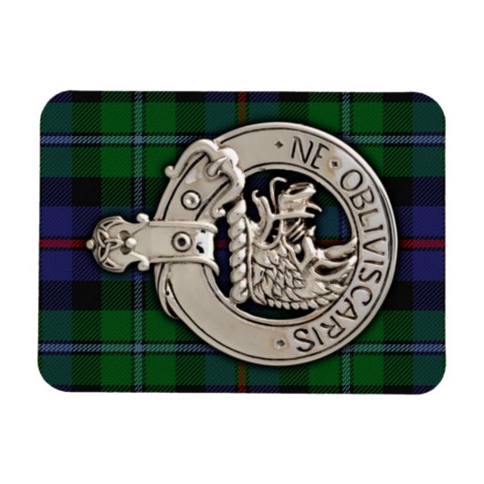 Clan Campbell Wappen & Cawdor Tartan Magnet (Horizontal)