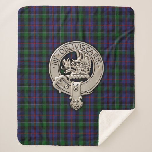 Clan Campbell Wappen & Cawdor Tartan Sherpadecke (Vorderseite)