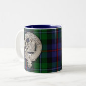 Clan Campbell Wappen & Cawdor Tartan Zweifarbige Tasse (Vorderseite Links)