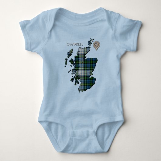 Clan Campbell Wappen & Dress Tartan Karte Baby Strampler (Vorderseite)