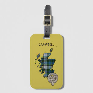 Clan Campbell Wappen & Dress Tartan Karte Gepäckanhänger