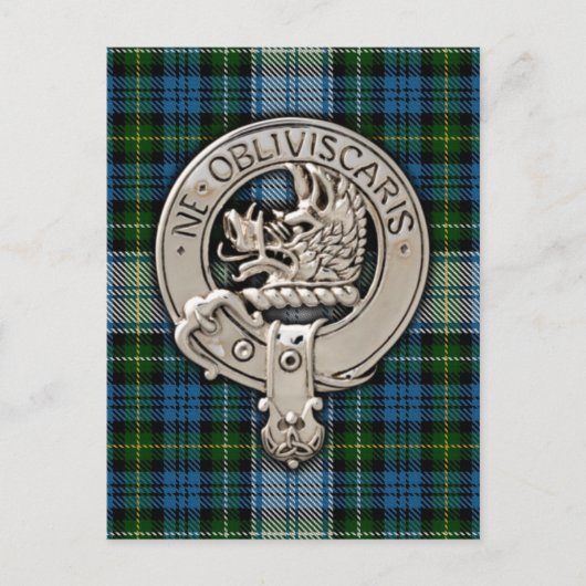 Clan Campbell Wappen & Dress Tartan Postkarte (Vorderseite)