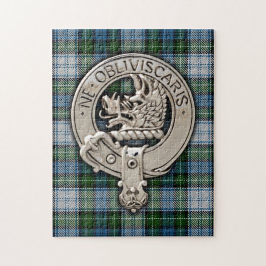 Clan Campbell Wappen & Dress Tartan Puzzle (Vertikal)
