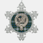 Clan Campbell Wappen & Dress Tartan Schneeflocken Zinn-Ornament (Vorderseite)