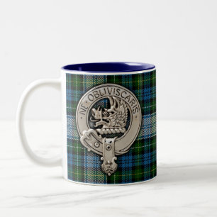 Clan Campbell Wappen & Dress Tartan Zweifarbige Tasse