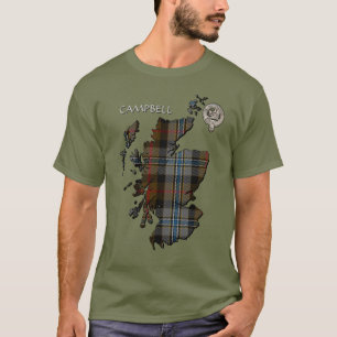Clan Campbell Wappen & Jagd Tartan Karte T-Shirt