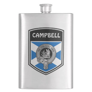Clan Campbell Wappen & Tartan Flachmann
