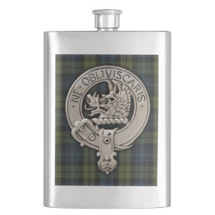 Clan Campbell Wappen & Tartan Flachmann
