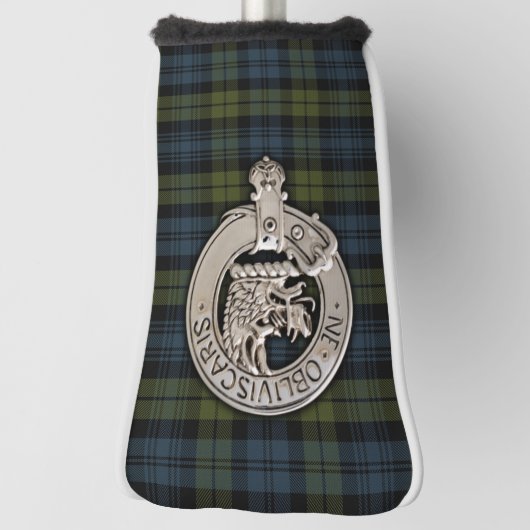 Clan Campbell Wappen & Tartan Golf Headcover (Rotieren 90)