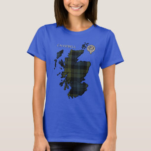 Clan Campbell Wappen & Tartan Karte T-Shirt