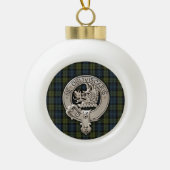 Clan Campbell Wappen & Tartan Keramik Kugel-Ornament (Vorderseite)