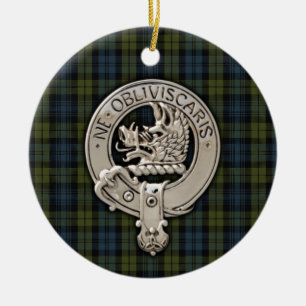 Clan Campbell Wappen & Tartan Keramik Ornament