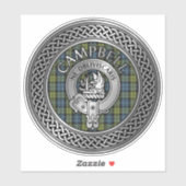 Clan Campbell Wappen & Tartan Knot Sticker (Blatt)